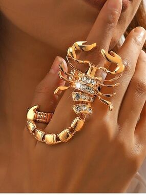 Celestial Gold Scorpion Crystal Pavé Ring